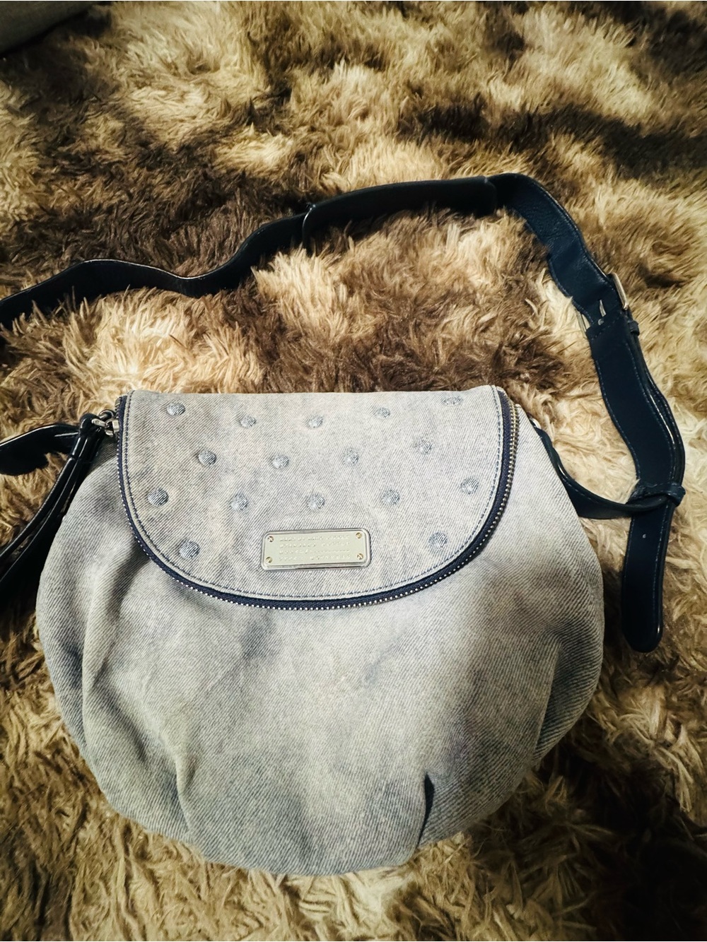 Marc By Marc Jacobs Denim Crossbody with Black Adjustable Strap
